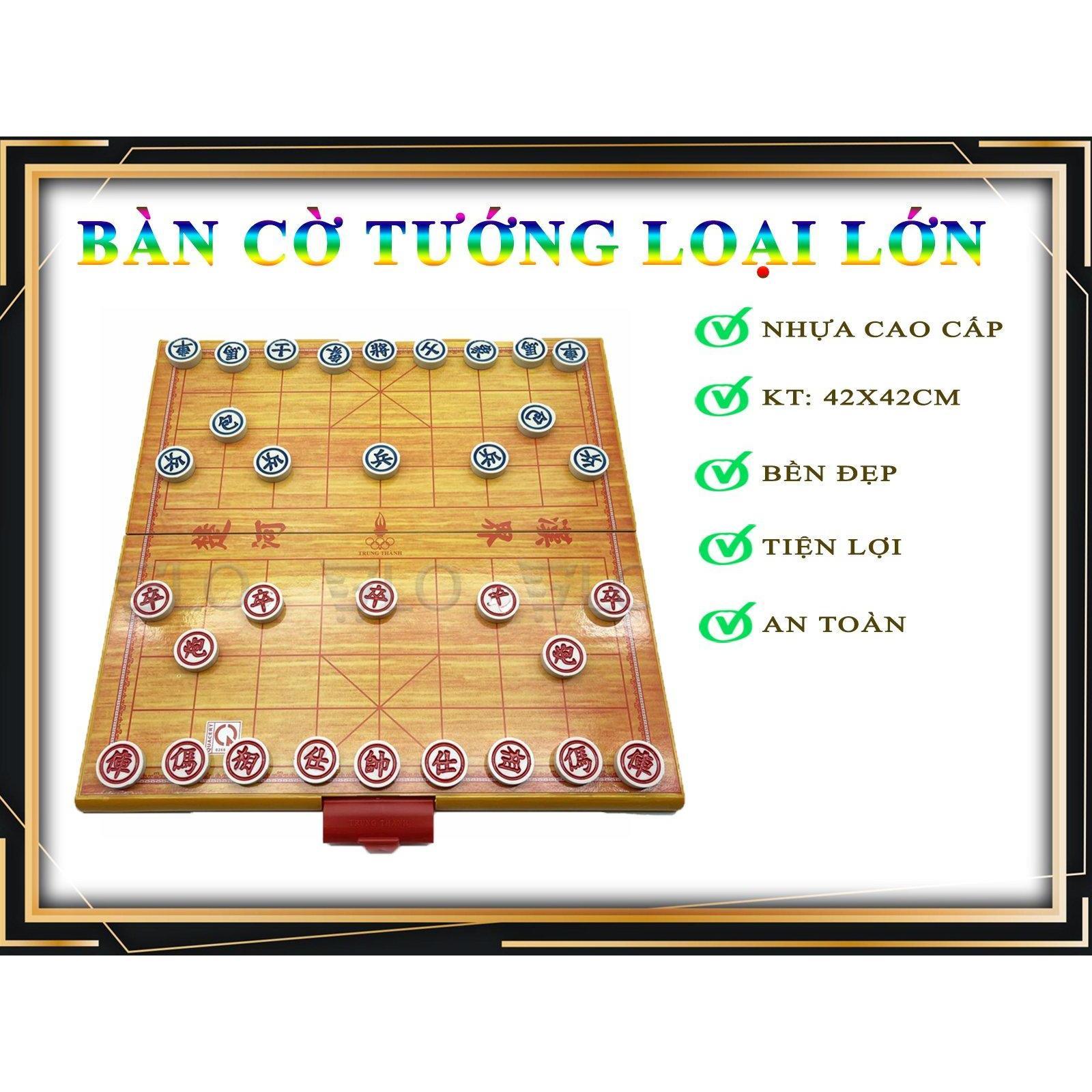 Bộ Cờ Tướng Loại Lớn 42X42Cm Kèm Bàn Cờ Kiêm Hộp Đựng