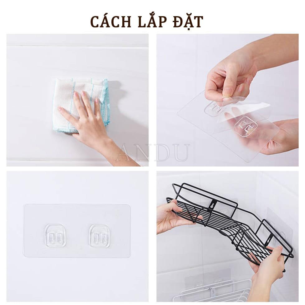 Kệ Góc Nhà Tắm Dán Tường Siêu Dính Kệ Để Đồ Nhà Tắm ,Nhà Bếp Siêu Tiện Dụng