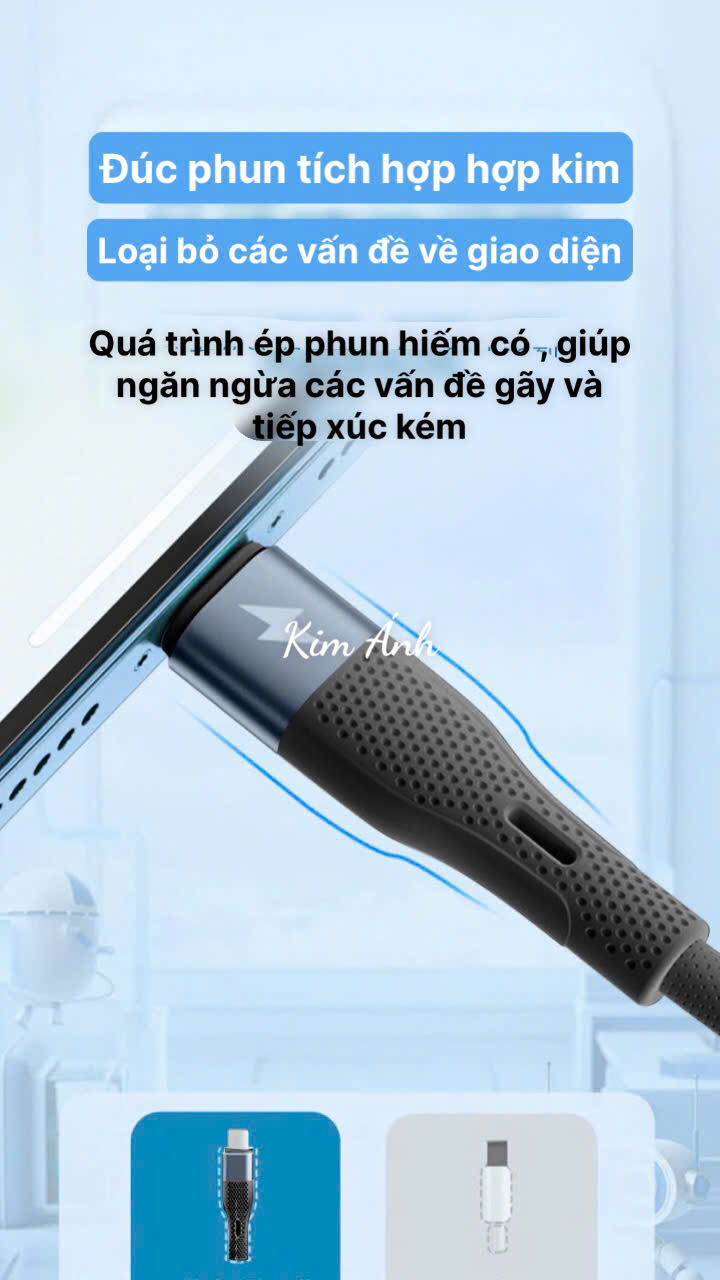 Dây sạc LI-TOP LX73 100W, chân cắm Type C, dây bọc lớp cao su mềm chống rách, đầu lưới SR chống uốn, hàng chính hãng