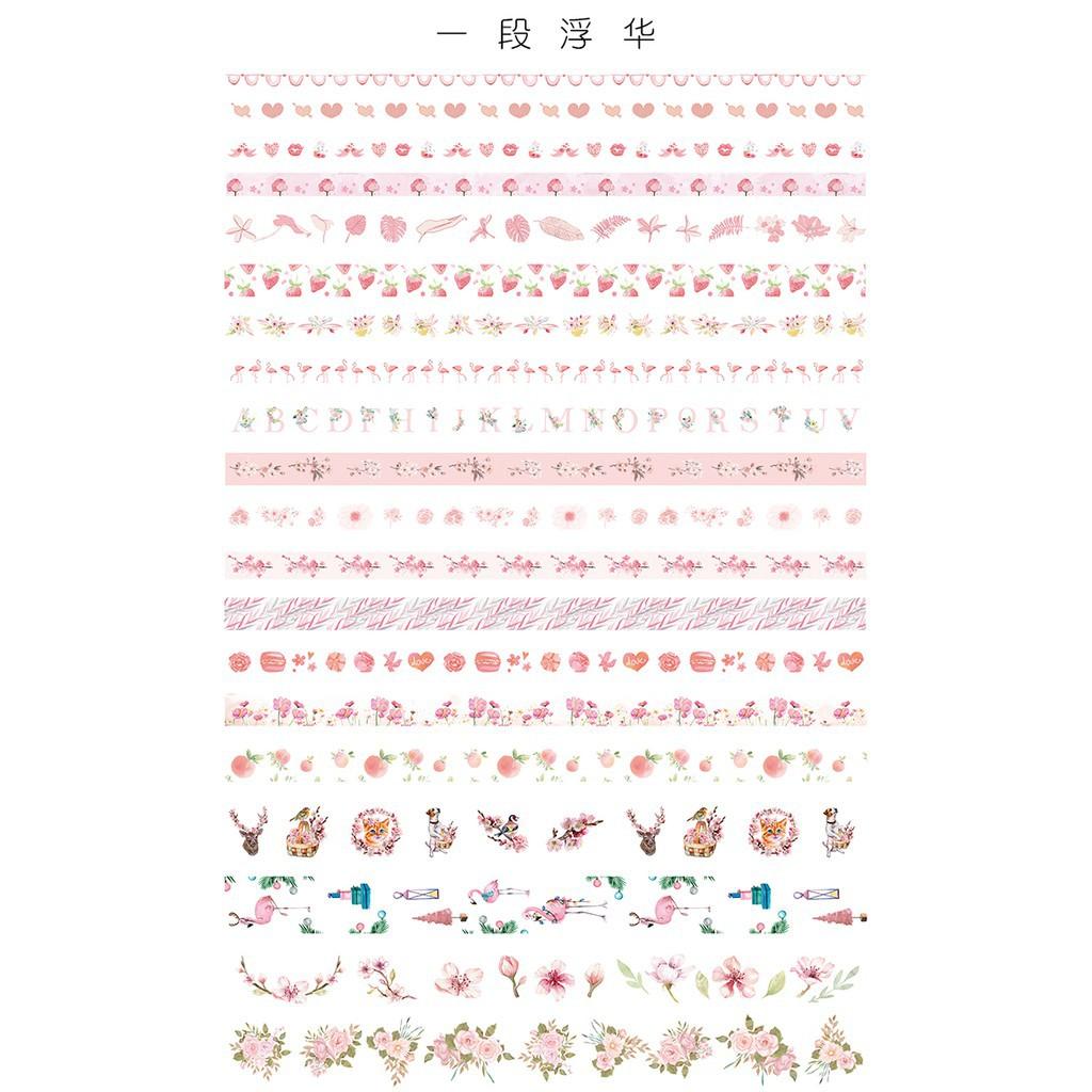 Mua Washi Tape sticker lẻ vintage hoa cổ trang phong cảnh băng dính cute  trang trí sổ -Tách set ngẫu nhiên theo màu