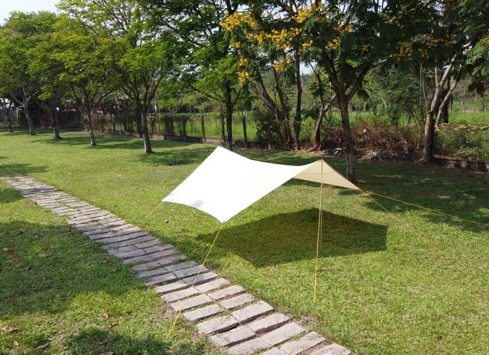 Tăng (tarp) che mưa Hexa Tarp 4m × 4,4m + bộ trụ 2m