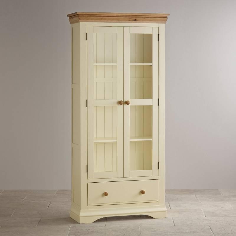 Tủ Trưng Bày 2 Cánh Kính Country Cottage Gỗ Sồi Ibie LSD2COUO - Trắng