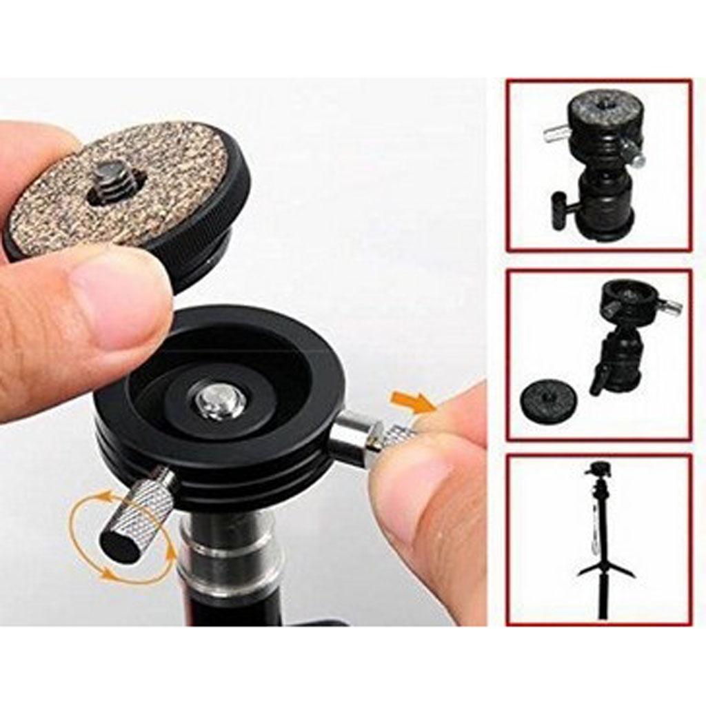 Tripod Pan Tilt Quick Release Plate Adapter DSLR Camera Mounting Platform 1/4" Screw for Flash Hot Shoe