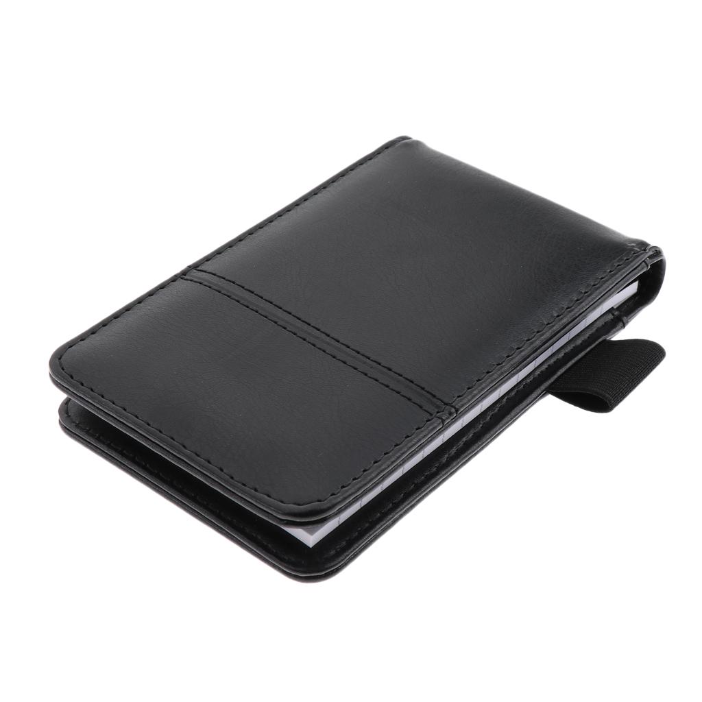 Faux Leather Waterproof Top Hardcover Notes Book with Calculator Black