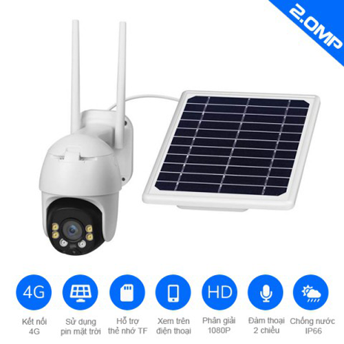 Camera PTZ IP PRO 4G CG17 Năng Lượng Mặt Trời Xoay 360 độ Kết nối 4G - Hàng chính Hãng