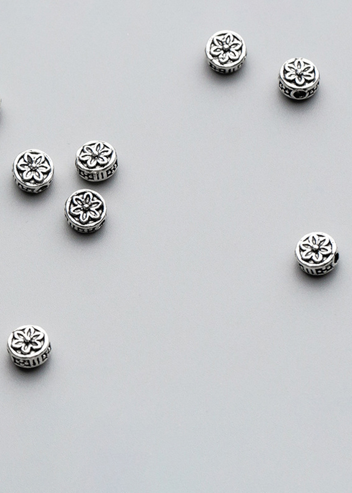 Combo 2 cái charm bạc hình hoa - Ngọc Quý Gemstones