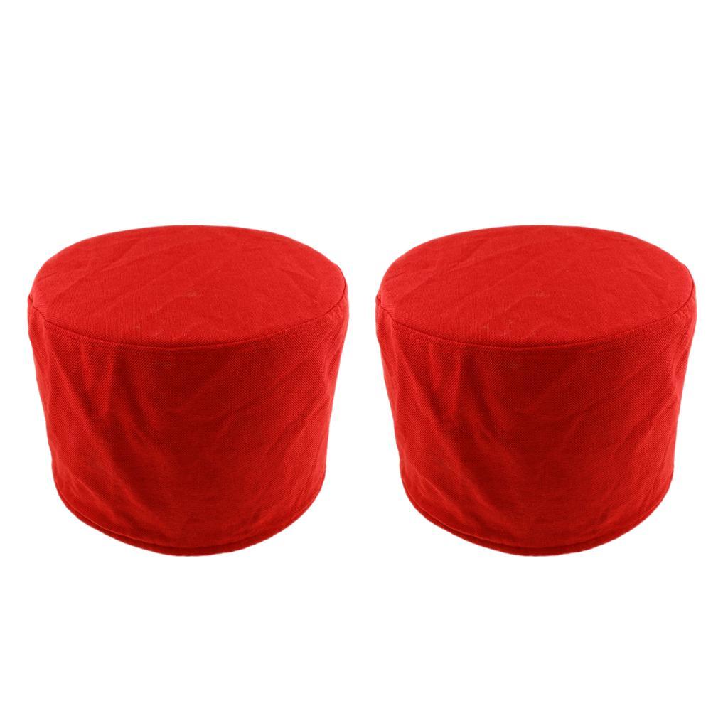 2pcs Red Chair Seat Pad Cover Sleeve Stool Mat Protector Cushion Slipcover