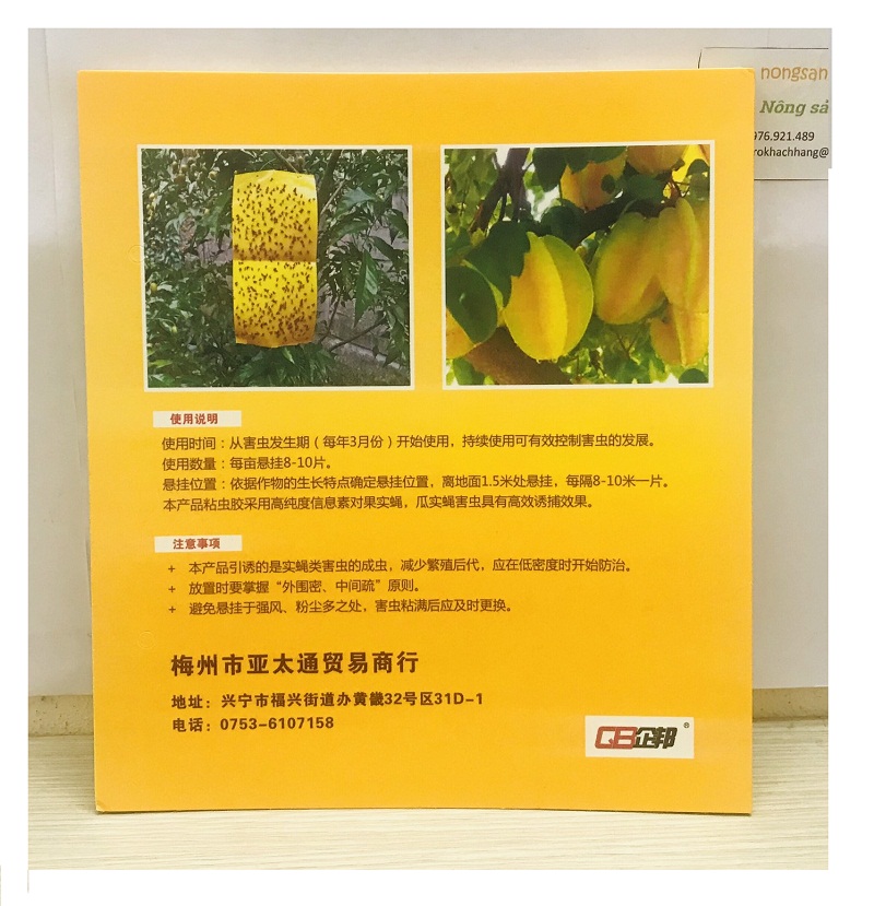 10 Miếng Dính Bẫy Côn Trùng , Bẫy Ruồi Vàng 22x40cm