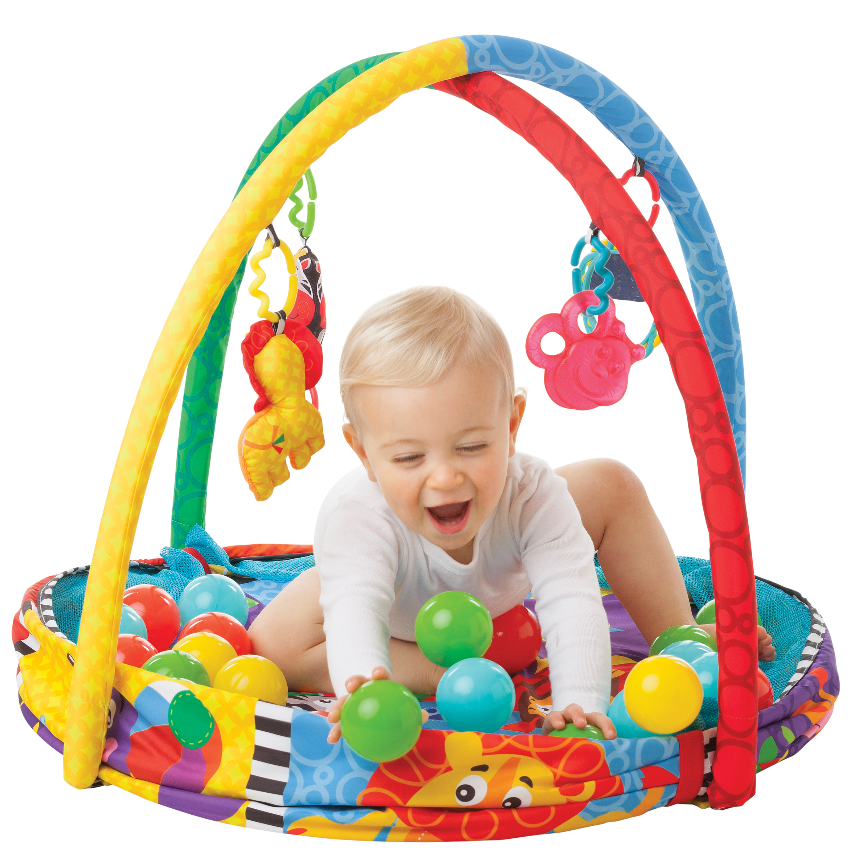 Nhà banh có đồ chơi treo nôi Playgro Ball Activity Nest, cho bé sơ sinh đến 24 tháng