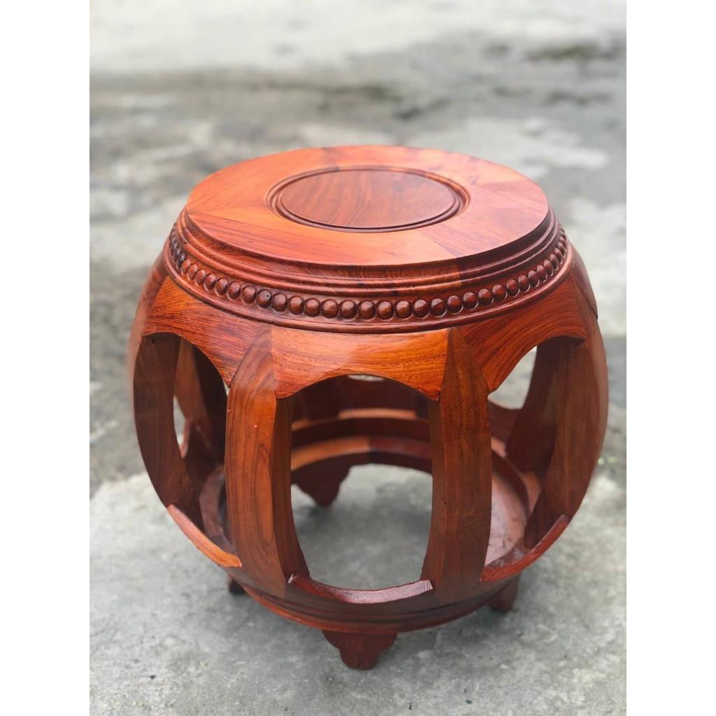 Đôn trống gỗ hương đá cao 35cm mặt 28cm