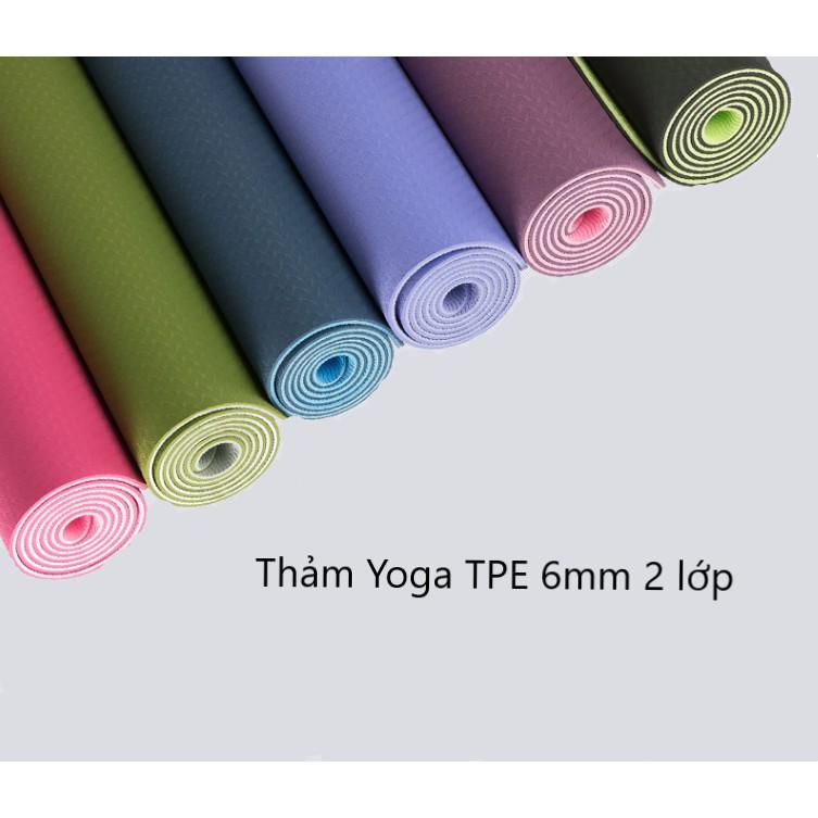 Thảm tập yoga tpe 2 lớp 6mm cao cấp