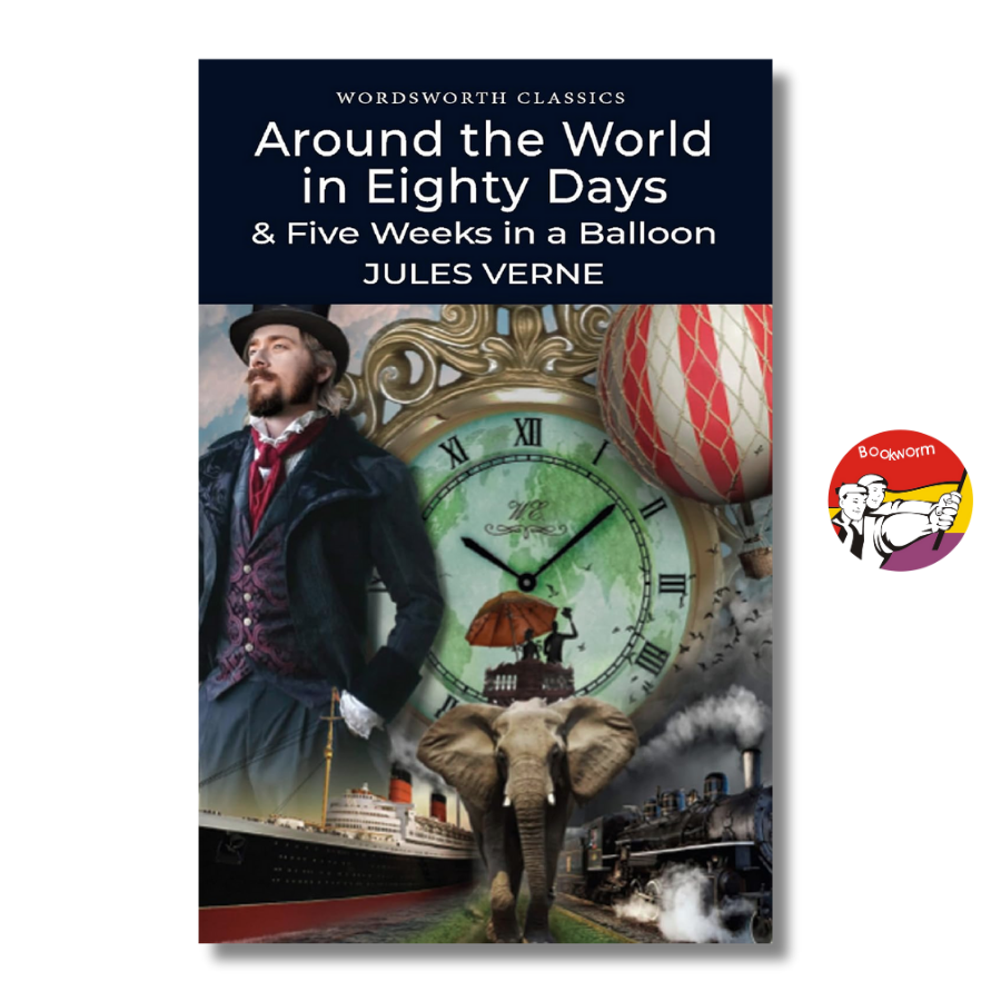 Sách - Around the World in 80 Days &amp; Five Weeks in a Balloon by Jules Verne - Tiểu thuyết tiếng Anh