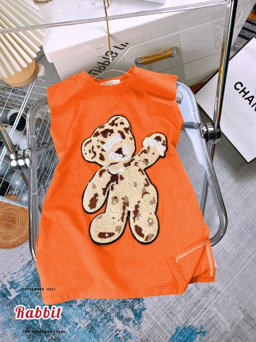 ĐẦM CHÚ GẤU ĐÍNH HẠT SIÊU XINH