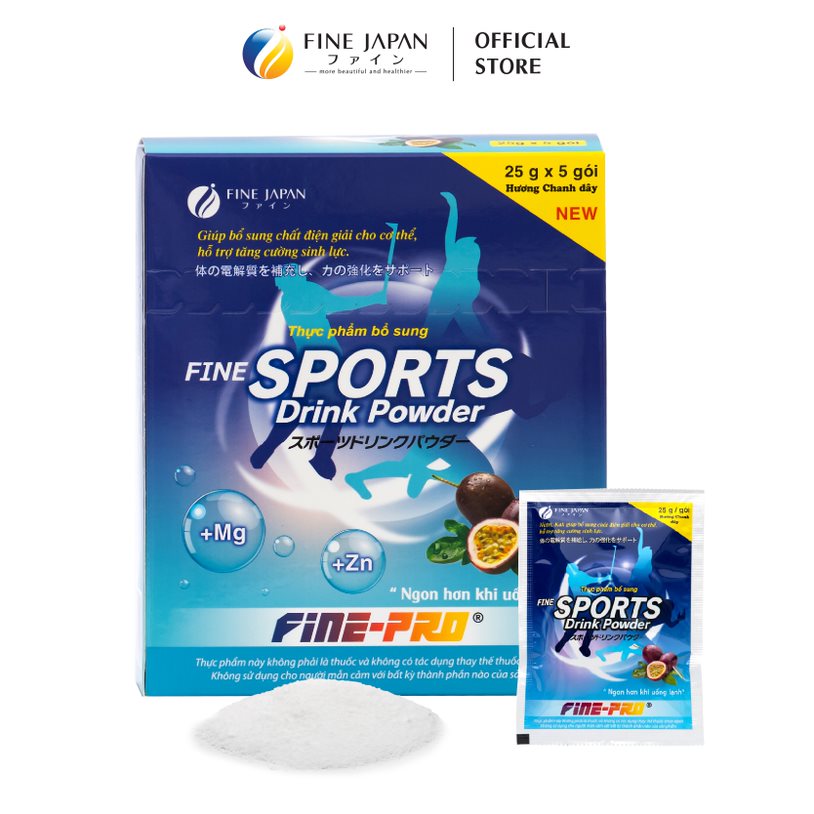 Bột Pha Nước Điện Giải Sport Drink Fine Japan Hương Chanh Dây 5 Gói