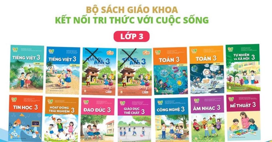 Bộ sách giáo khoa Lớp 3- Kết Nối Tri Thức Với Cuộc Sống (12 quyển- Kèm bìa nilong bao sách)