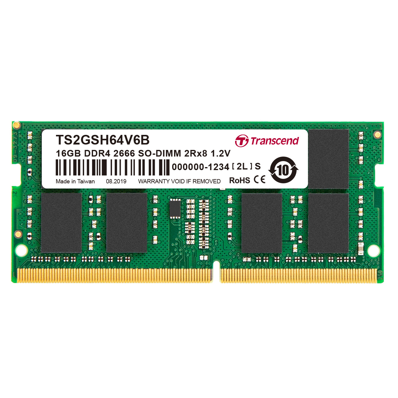 RAM Laptop Transcend 16GB DDR4 2666Mhz SO-DIMM 2Rx8 (1Gx8)x16 - Hàng Chính Hãng