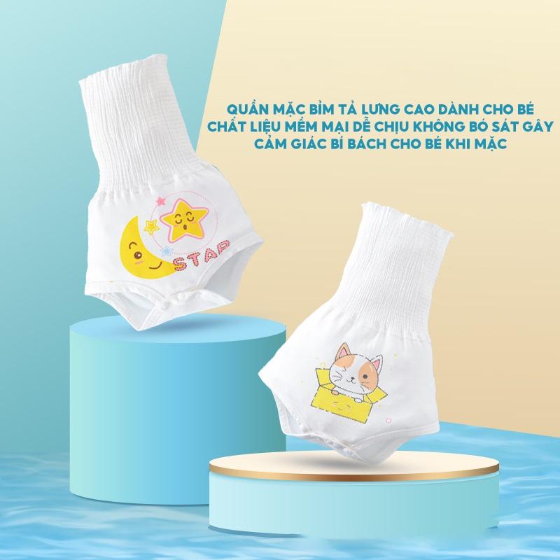 Quần Lót Mặc Ngoài Bỉm Tả Cho Bé Từ 0-2 Tuổi Quần Lưng Cao Cotton 100%