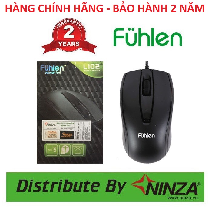 Chuột Fuhlen L102 Optical Black Usb - Hàng Chính Hãng