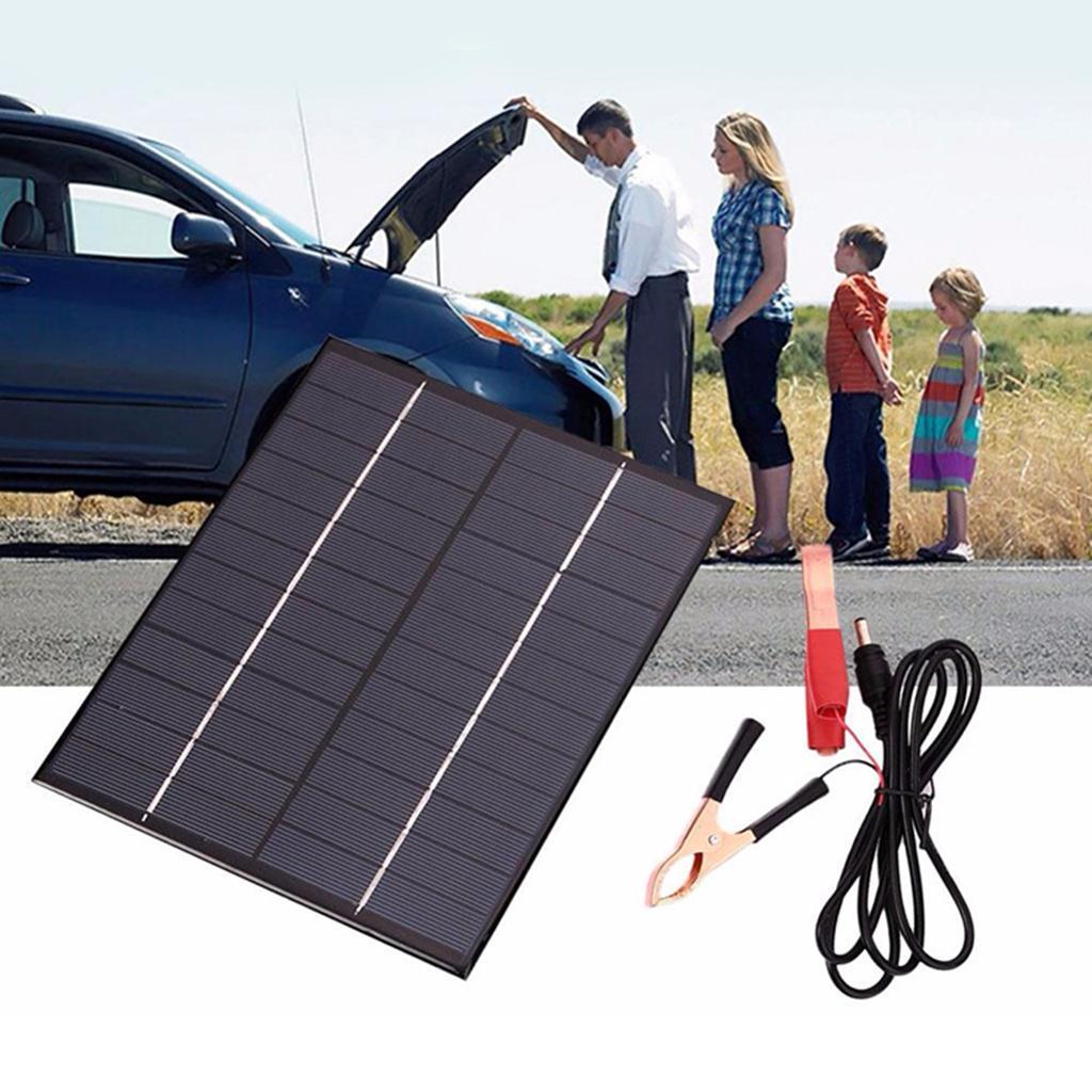 Solar Panel 12V Battery Charger Kit with Battery Clip Marine Boat RV Car