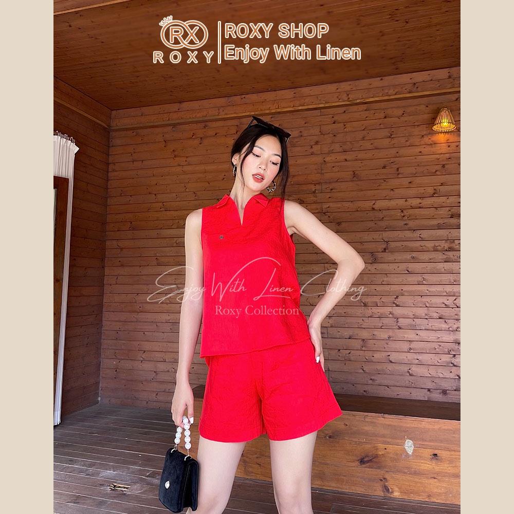Bộ Linen Áo Cổ Sơ Mi Sang Chảnh, Kết Hợp Quần Short 1