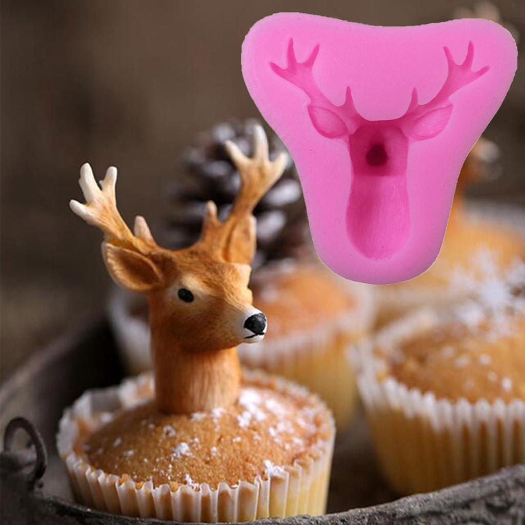 3D Elk Silicone Mold Fondant Cake Mould Decorating Chocolate Baking Mold