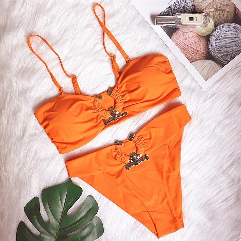 Bikini 2 mảnh đính khoen đá nhiều màu cực sang