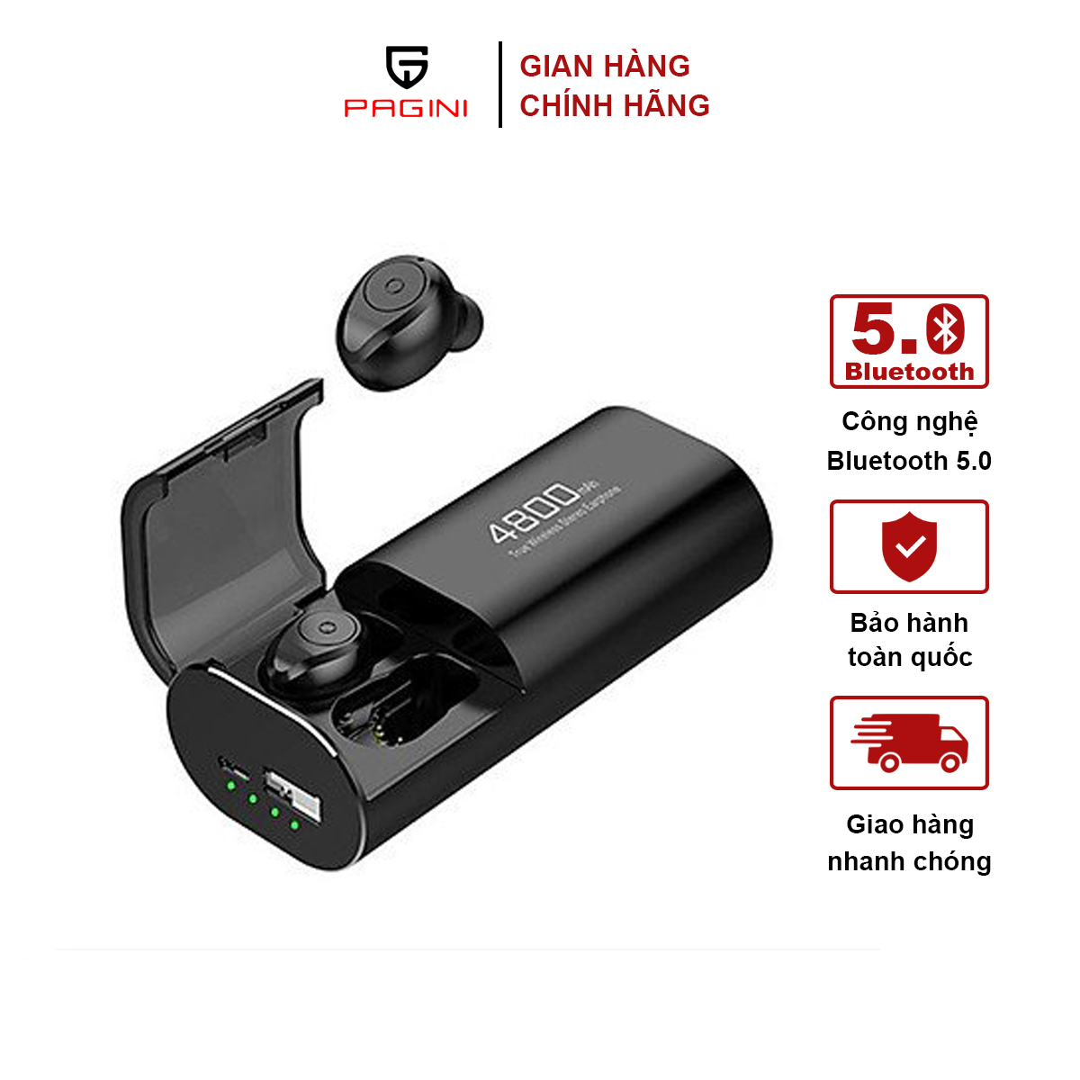 Tai nghe bluetooth PAGINI S11 – Kiêm sạc dự phòng với pin khủng 4800mAh sử dụng liên tục tới 7h – Âm thanh HIFI chất lượng sống động – Hàng nhập khẩu