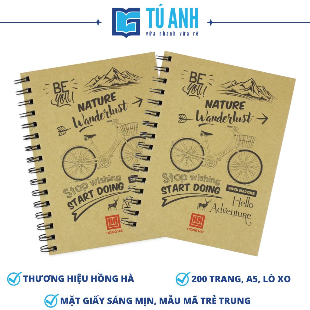 Sổ lò xo A5 200 trang Hồng Hà Green Plant 4155