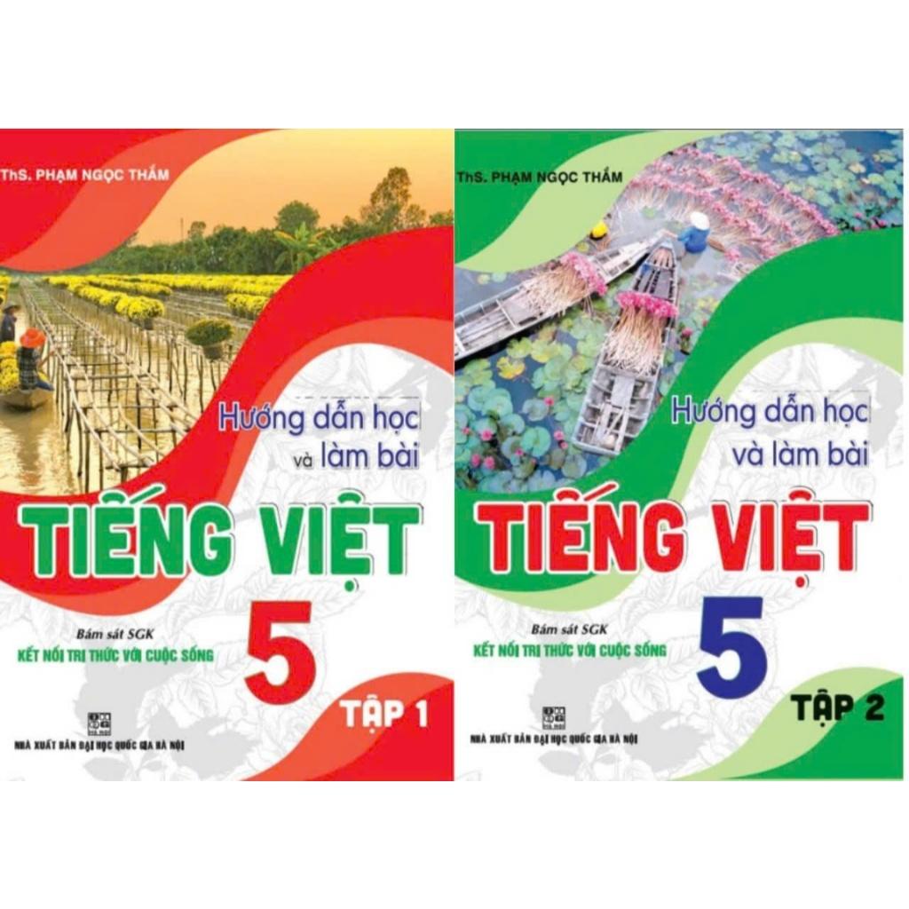 Sách - Combo Hướng Dẫn Học Và Làm Bài Tiếng Việt 5 - Tập 1 + 2 (Bám Sát SGK Kết Nối Tri Thức Với Cuộc Sống) - HA