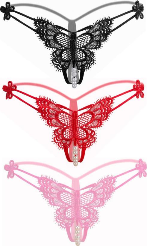 Combo 3 quần lót hình bướm đính hạt cườm QTK13, Freesize
