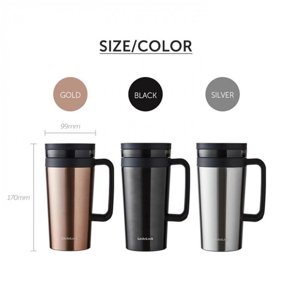 Ly Giữ Nhiệt Lock&amp;Lock Coffee Filter Mug LHC4197 580ml Bằng Inox - Hàng Chính Hãng, Có Lưới Lọc Trà, Coffee