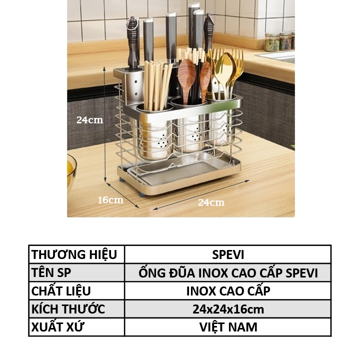 Ống Đựng Đũa Inox 304 Treo Tường Cao Cấp Chính Hãng GAGI Mã GD01 Không Gỉ Sét, Có Thể Để Bàn (2 in 1)