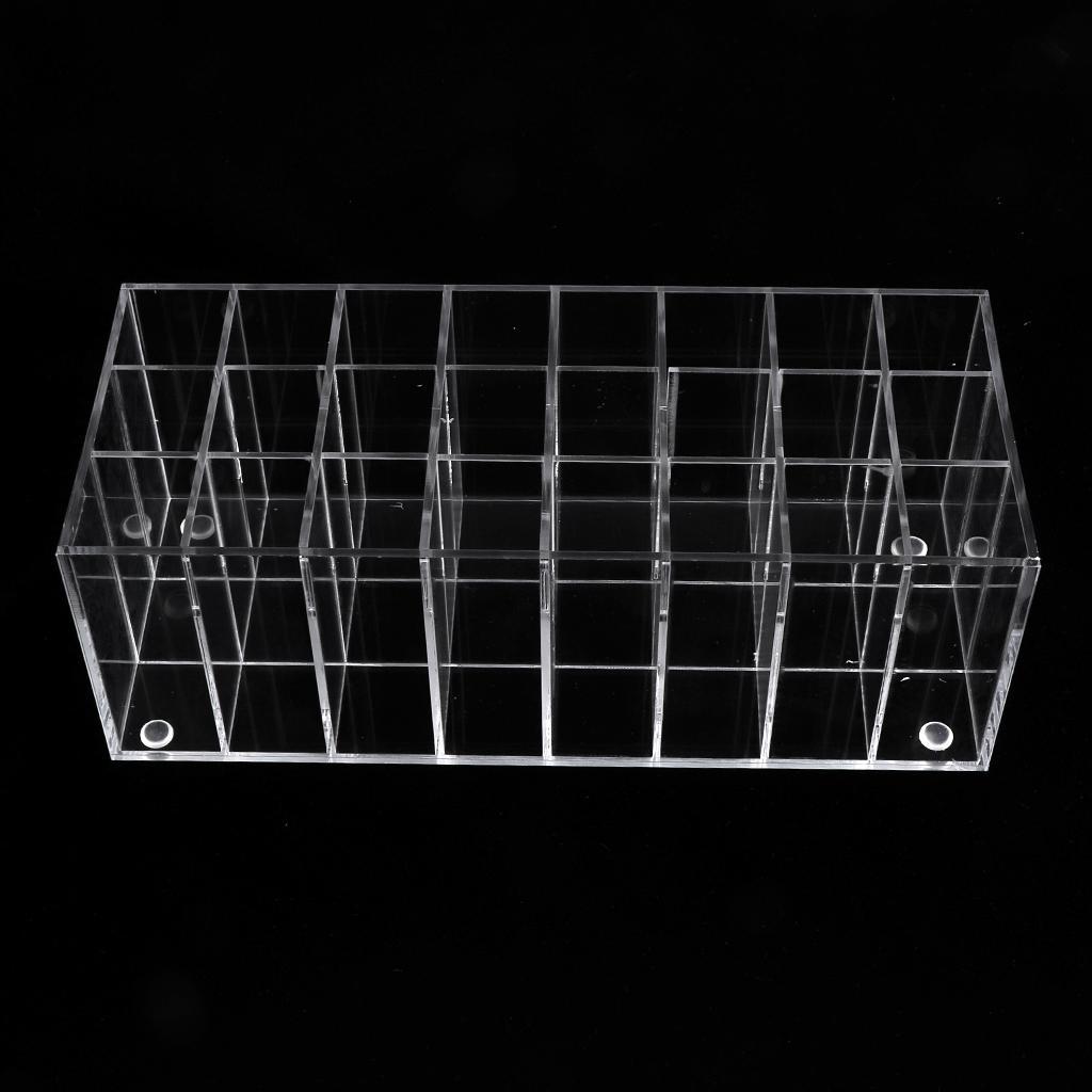 2x Lipstick Holder Lip Gloss Display Stand 24 Grids Acrylic Makeup Organizer