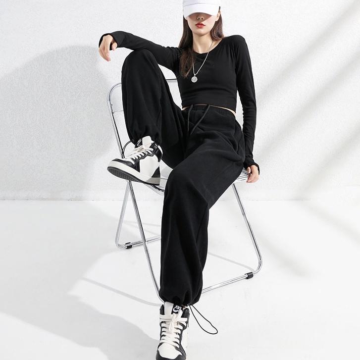 Quần Jogger Thể Thao Nữ Quần tập thể thao Jogger bo cổ chân, chun bụng, Không túi sau