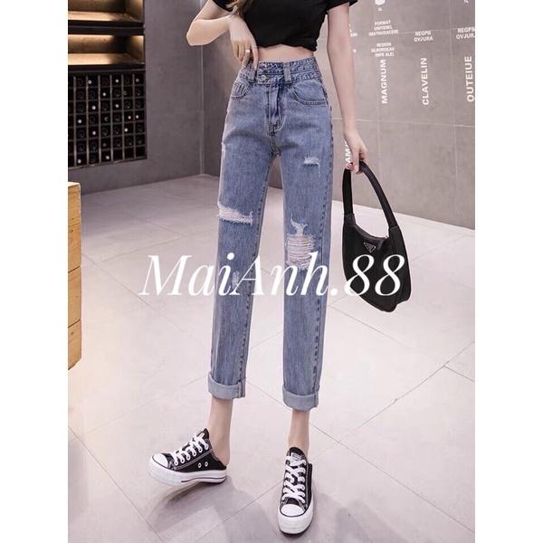Quần baggy - quần jean baggy nữ cạp cao MaiAnh.88 phong cách Street style hack chân dài