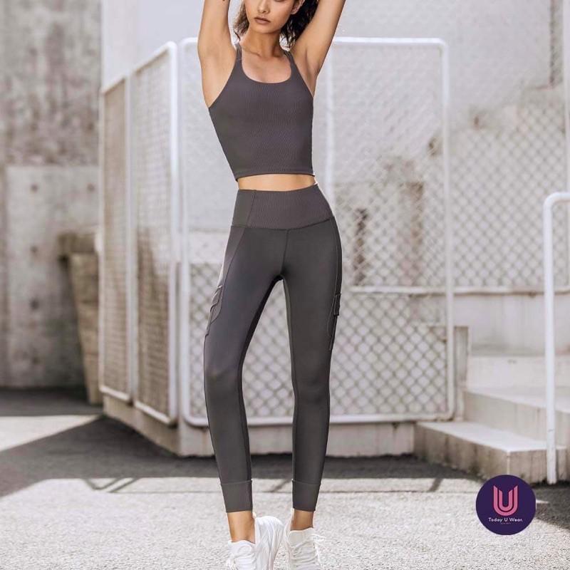 Quần Thể Thao Tập Gym Yoga Gymie Legging ( chất dày dặn, co giãn tốt, có túi, nâng mông, cạp cao, ôm dáng)