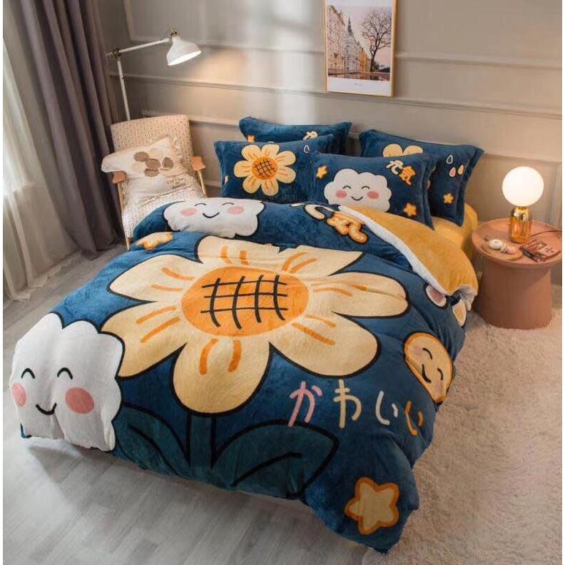 Bộ Chăn Ga Nỉ Nhung 3D Mẫu Mới 2019 - Hàng uy tín
