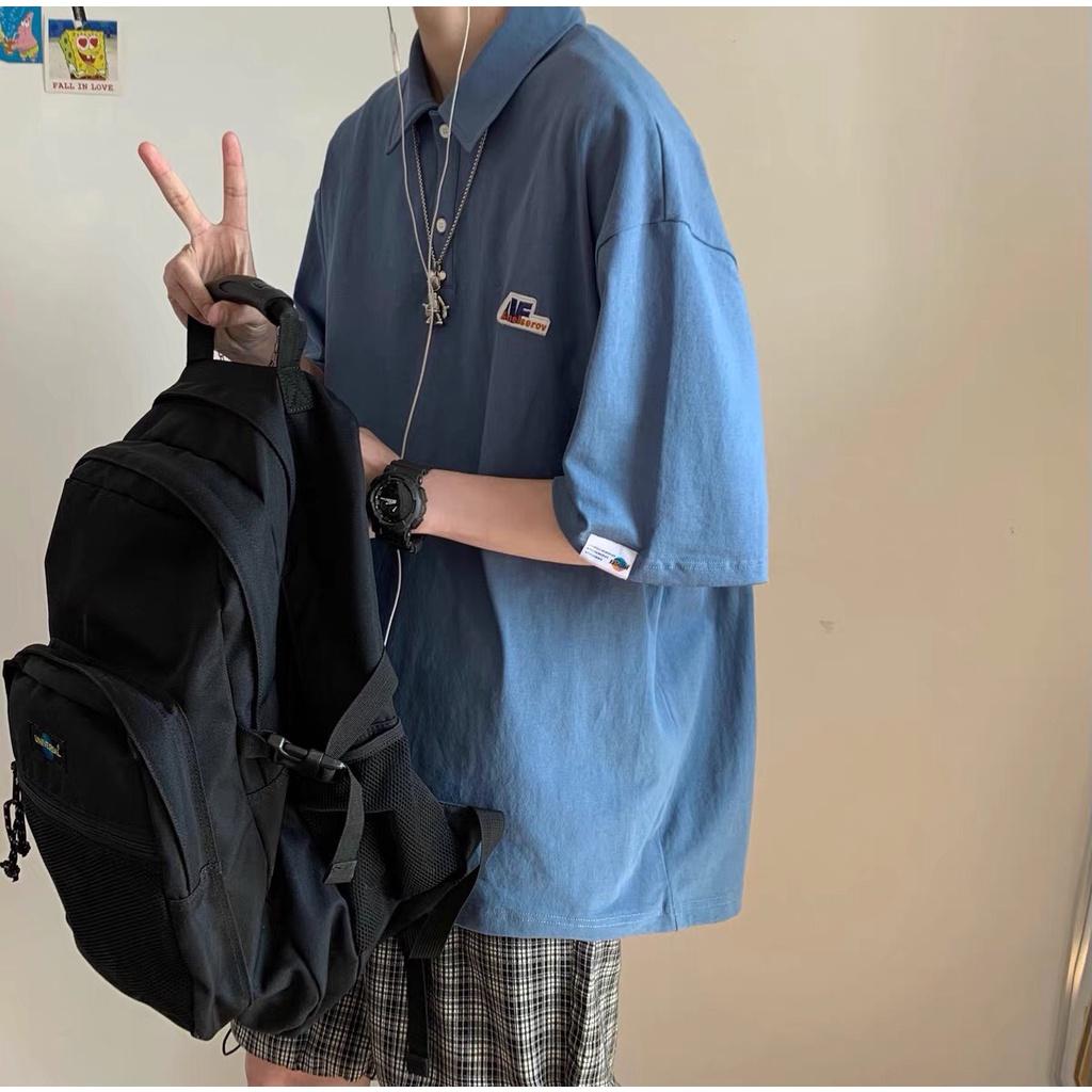 Áo PoLo form rộng phong cách Hàn Quốc thêu chữ AF cổ bẻ- Áo PôLô Unisex nam nữ mặc đều m