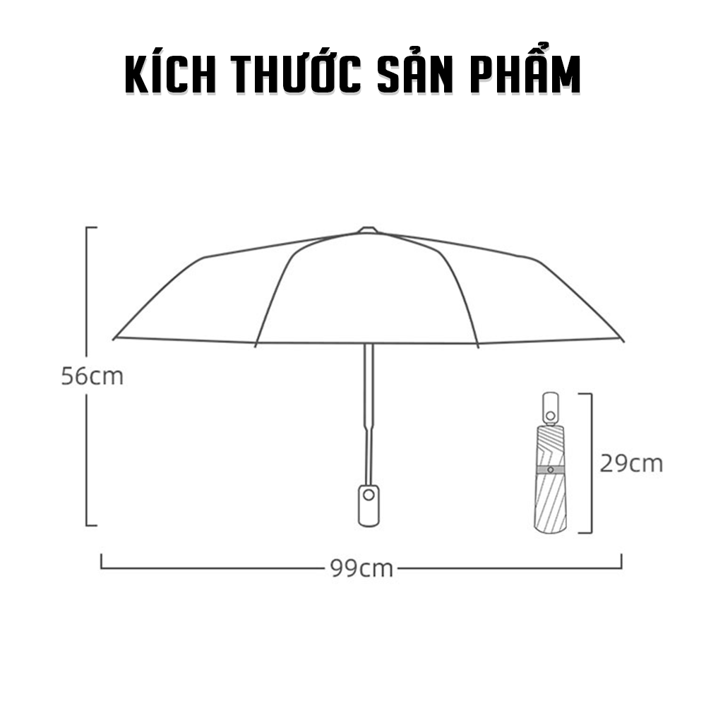 Ô Dù Che Mưa, Che Nắng, Có Nút Bấm Tự Động Đóng Mở, Gấp Gọn Tiện Lợi,  Thiết Kế Sang Trọng Và Bền Bỉ, Ô Dù Có Lựa Chọn Màu Sắc- Hàng Chính Hãng Besti