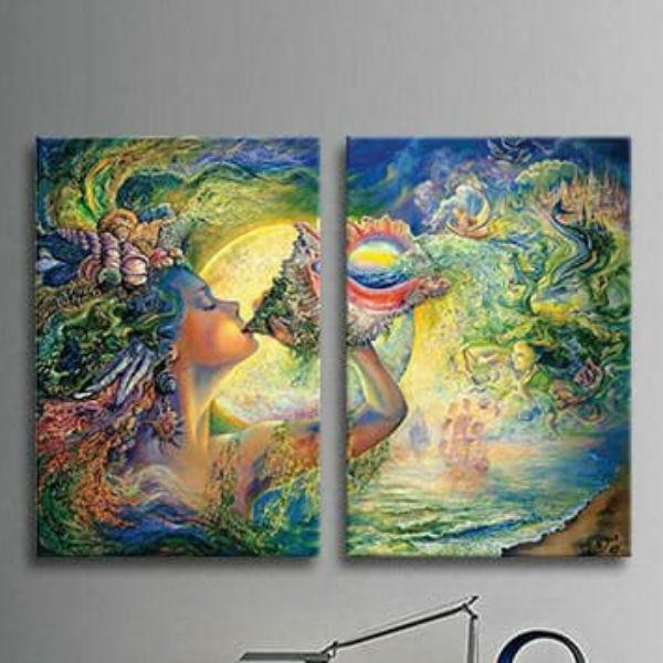 Bộ 2 Tranh Ép Gỗ Treo Tường Cô Gái "Giấc Mơ Của Biển" W502