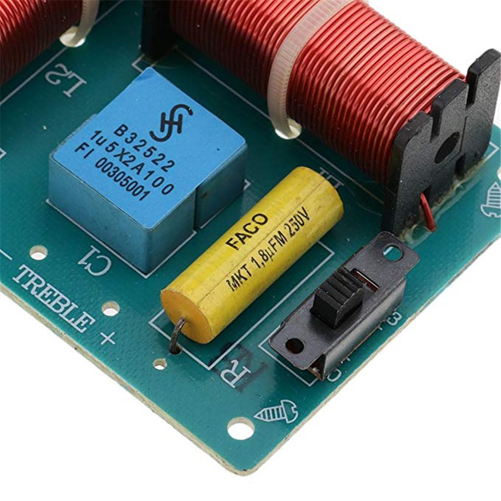 1Pcs Treble Bass 2 Way Frequency Divider Audio Crossover Filter Board 100W