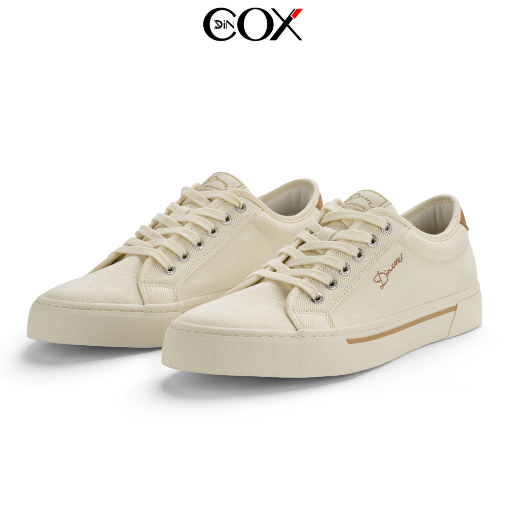 Giày Sneaker Vải Canvas Nam Nữ E12 Cream Thời Trang Dincox