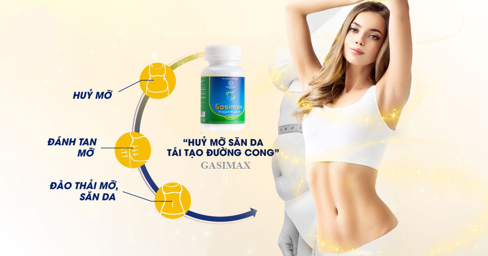 Viên uống hỗ trợ giảm cân Gasima hộp 40 viên, tặng kèm gell tan mỡ Ric Skin 100gr.