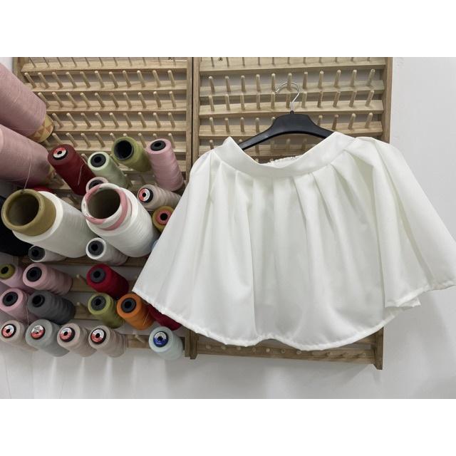 Set áo cánh tiên và chân váy xếp ly có lót lụa