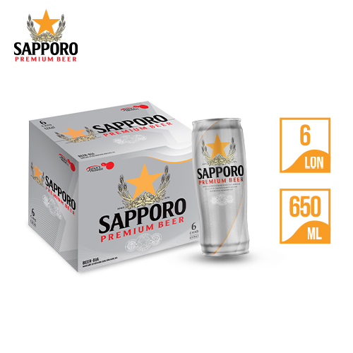 Combo 02 thùng Bia Sapporo Premium - 6 lon 650ml 