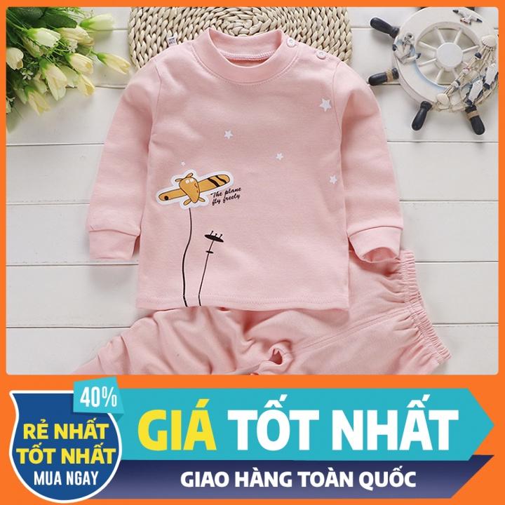 Bộ nỉ dài tay thu đông cho bé gái, bé trai chất liệu cotton