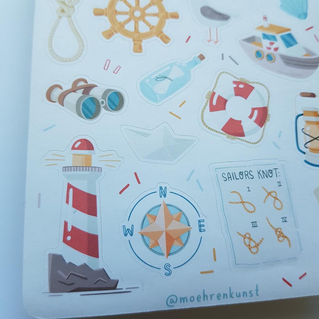 Sticker Sheet - Nautical - Chuyên dán sổ | Bullet Journal Stickers, Scrapbook Stickers, Maritim Stickers, Vacation Stick