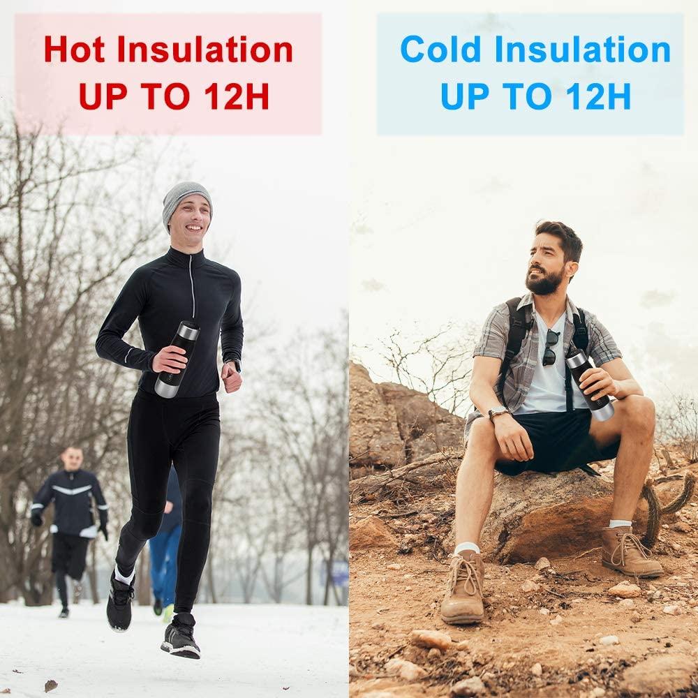 Bình giữ nhiệt inox 360ml, cốc nước thông minh có đèn LED hiển thị nhiệt độ