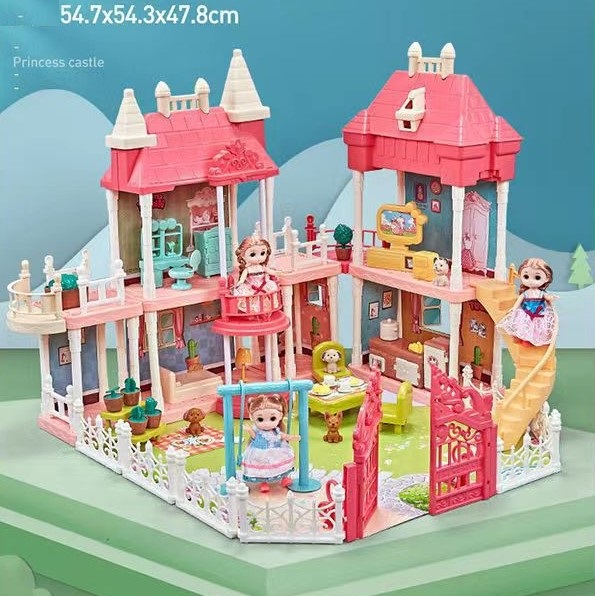 Nhà búp bê cỡ lớn đồ chơi mô hình cho bé lắp ráp tăng trí tưởng tượng, quà tặng sinh nhật cho bé