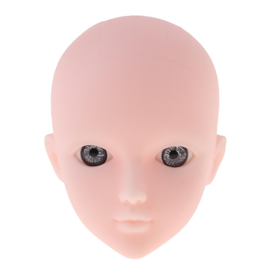 Beautiful Female Gray Eyes No Makeup Head for 1/6 BJD OB Doll DIY Making Body Parts